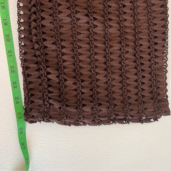 Zara Trafaluc Collection Open Weave Elastic Waist Pull on Pants Brown Size M - Picture 7 of 9